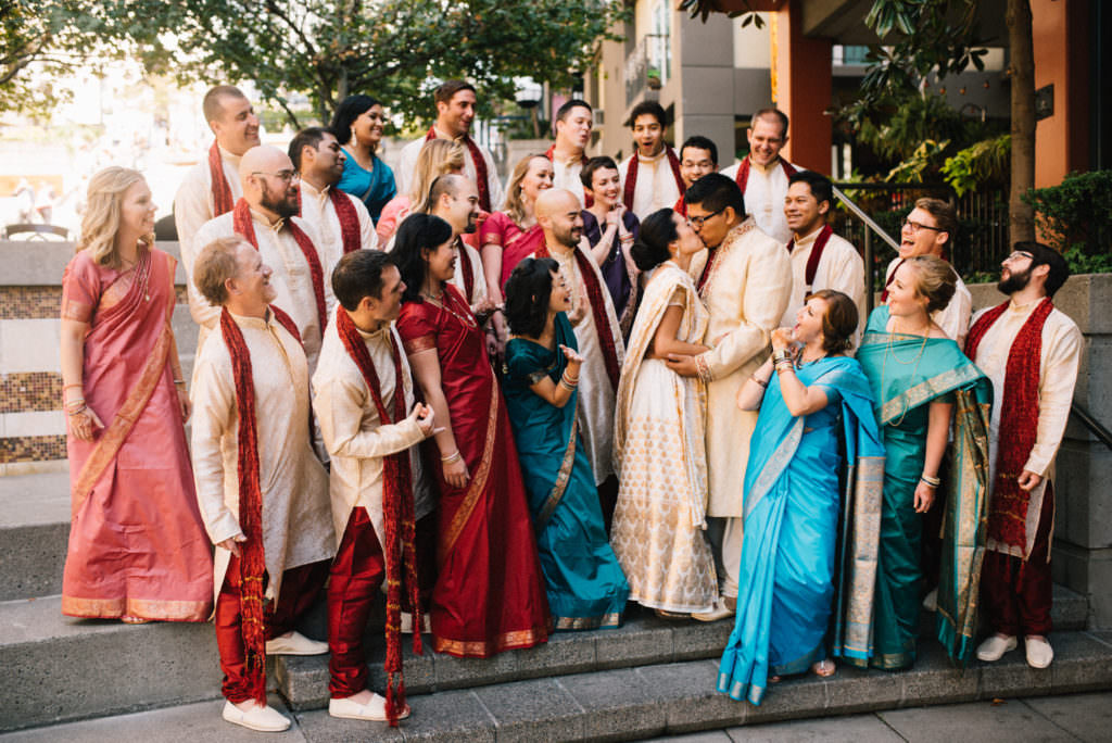 Julie and Neel's vibrant, festive wedding reception at the Four Seasons Seattle.