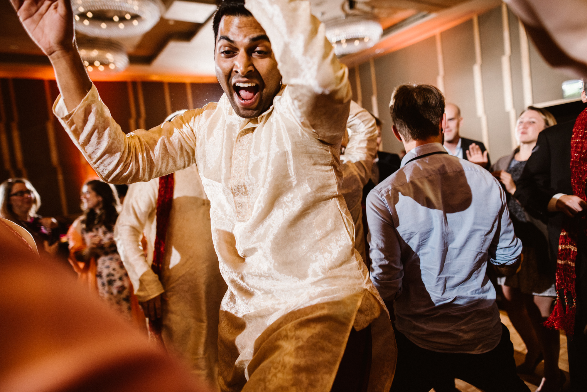 Julie and Neel's vibrant, festive wedding reception at the Four Seasons Seattle.