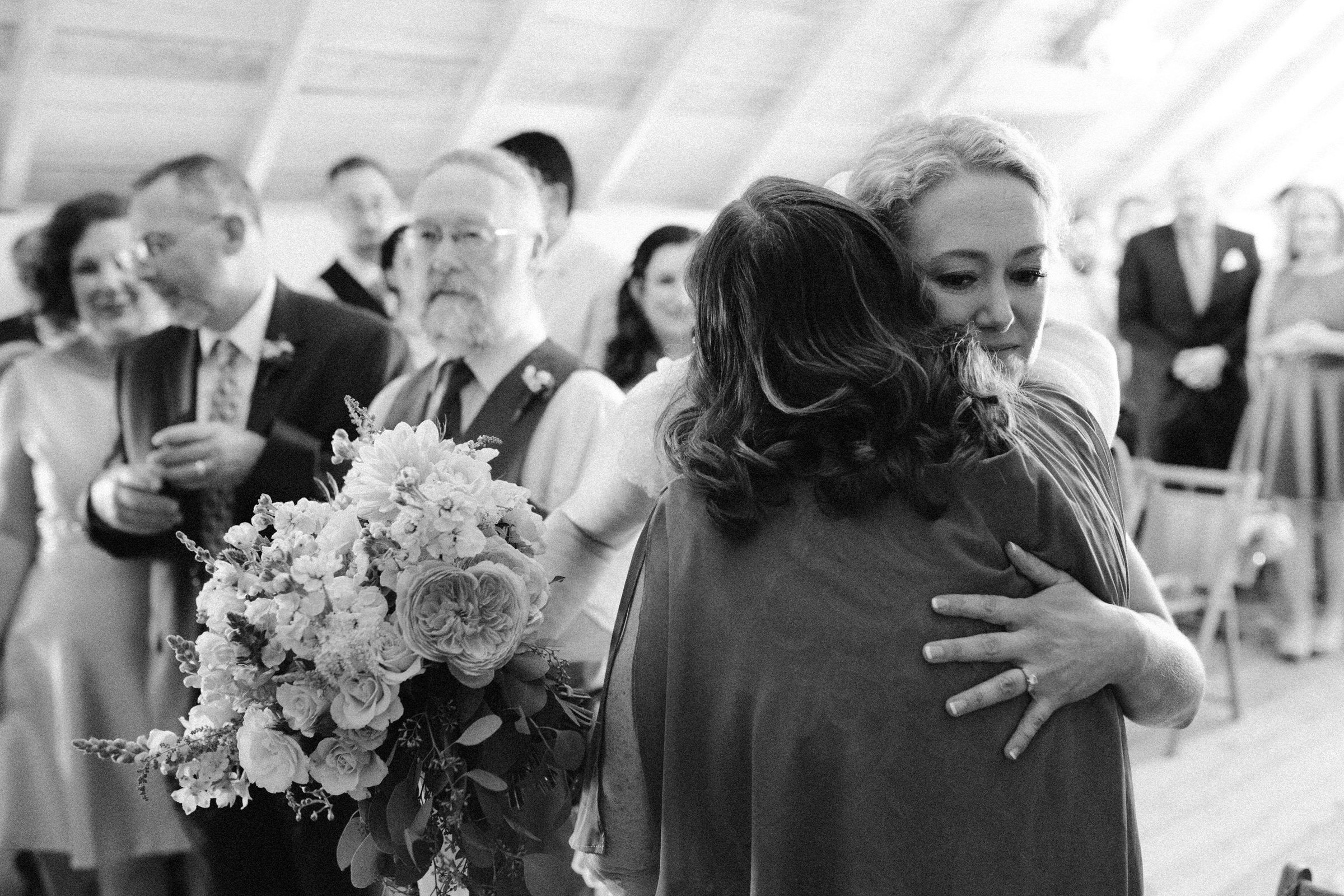 Wayfarer Whidbey Island Wedding: Sara gives her mom a hug