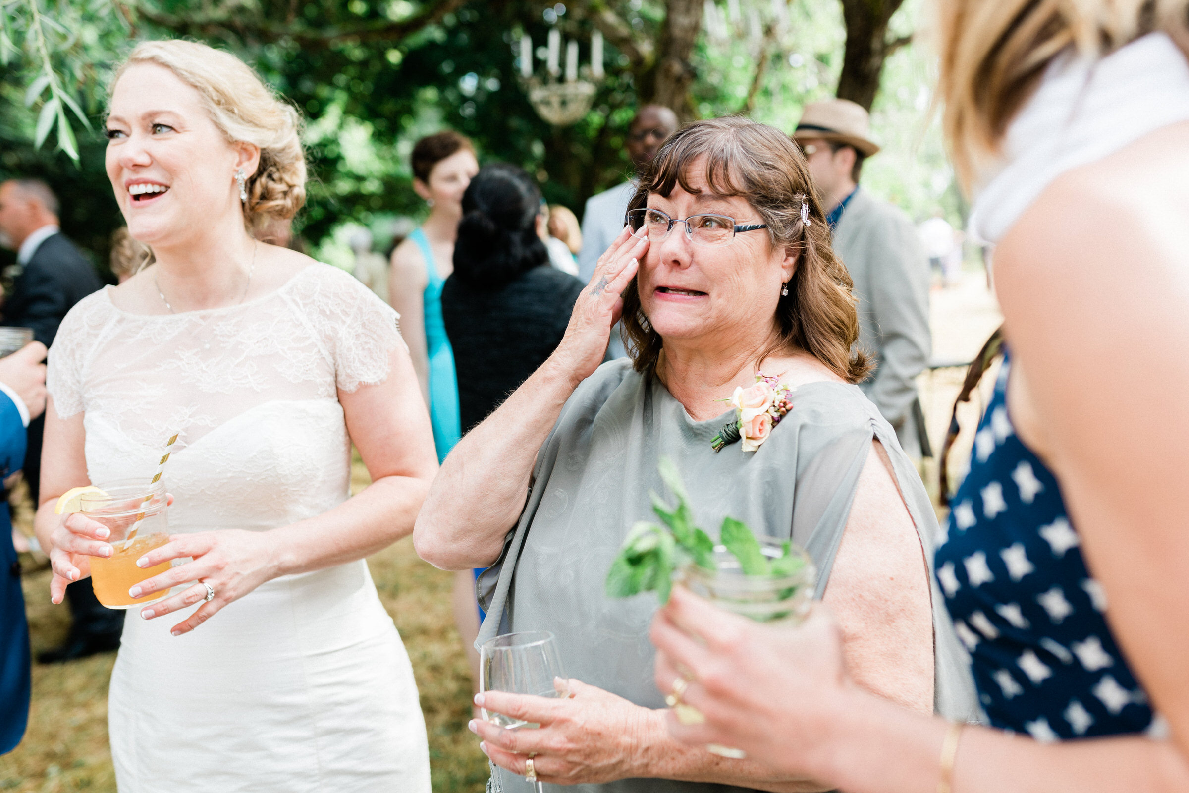 Wayfarer Whidbey Island Wedding: Mother of the bride tears up