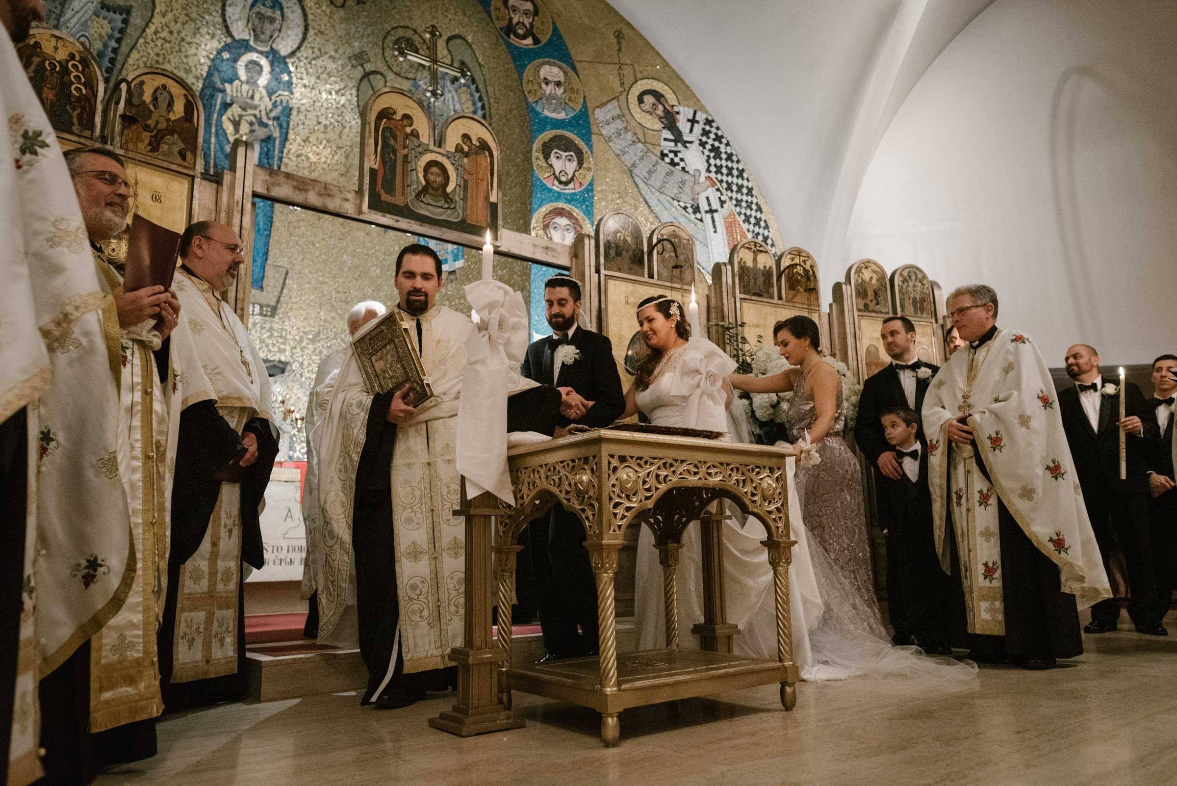 A wedding at St Demetrios Greek Orthodox Church in Seattle