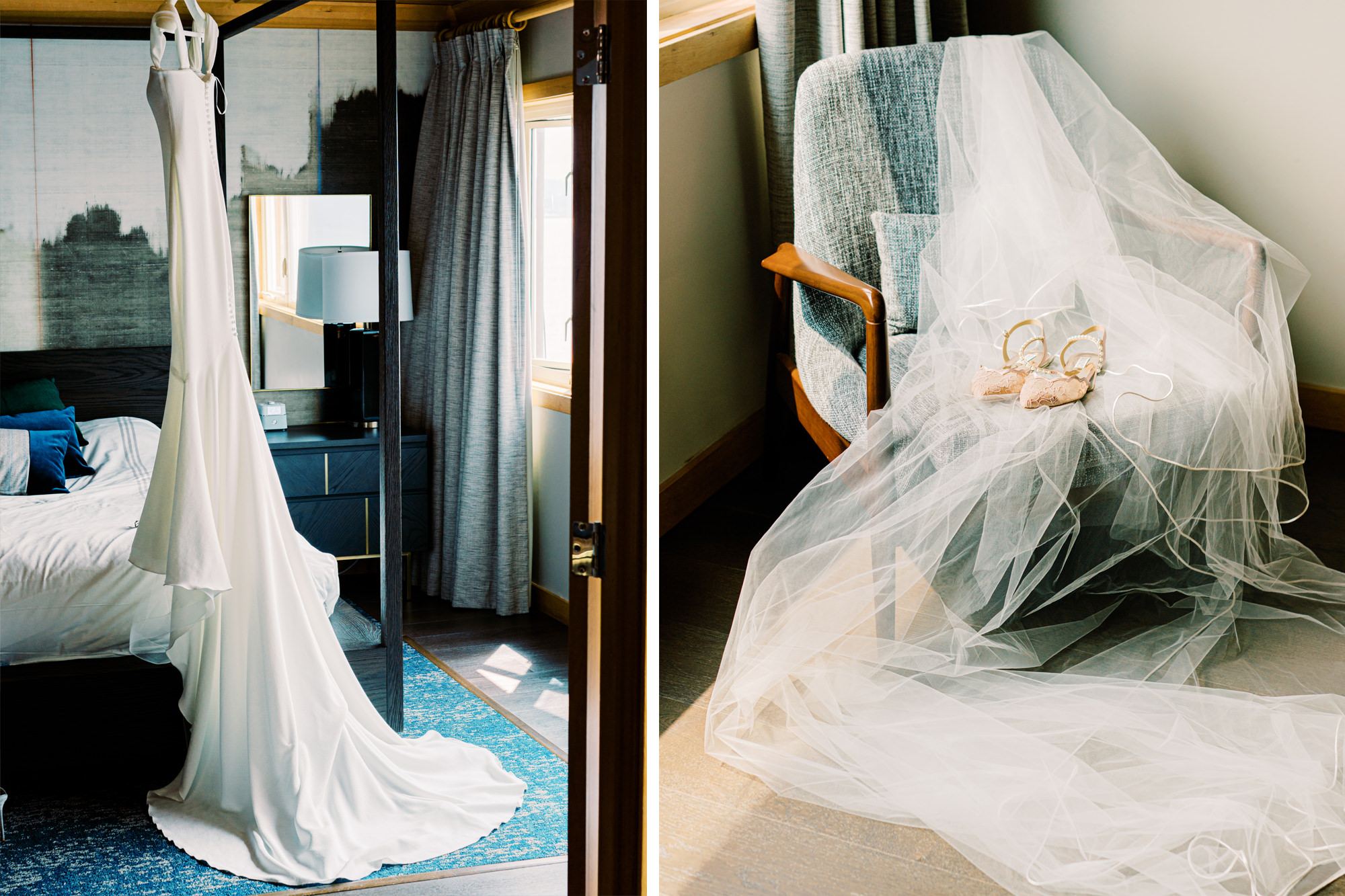 The Edgewater Hotel Weddings: Tennie's dress, shoes and veil