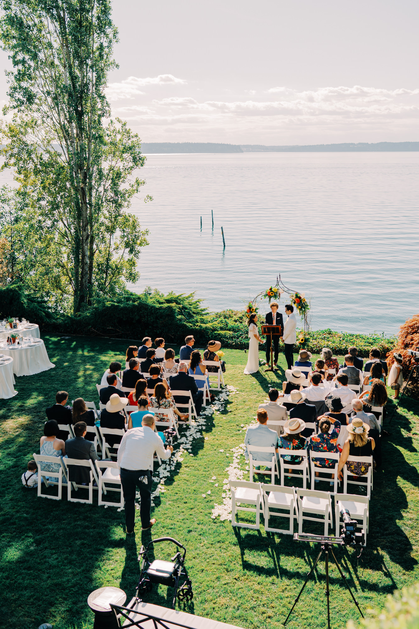 Jen and Sage getting married at their beautiful backyard garden wedding