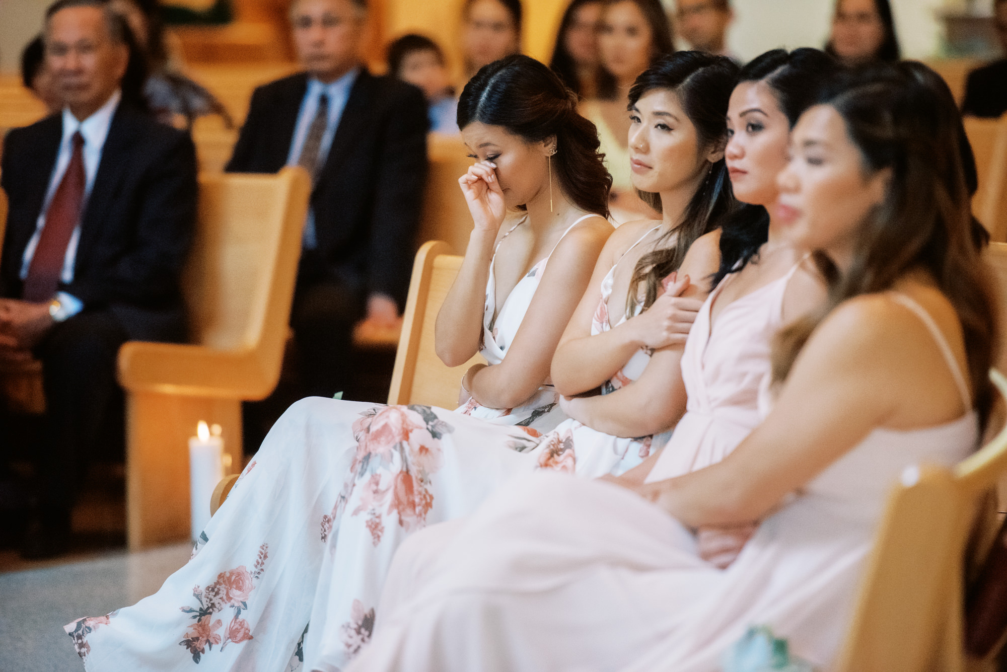 St Anne's Catholic Church wedding: Bridesmaid gets emotional