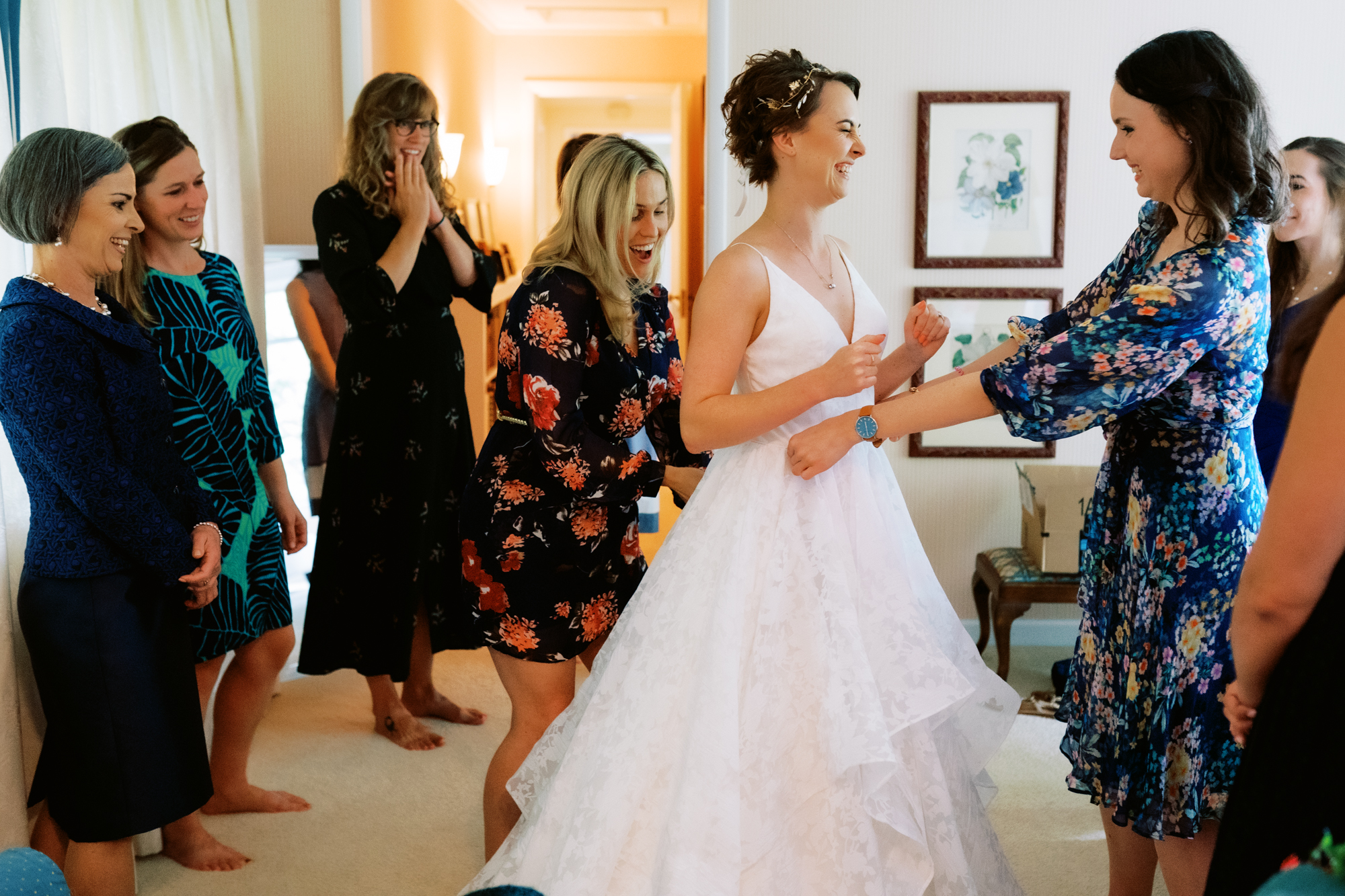 Bride Amy gets ready with her bridesmaids