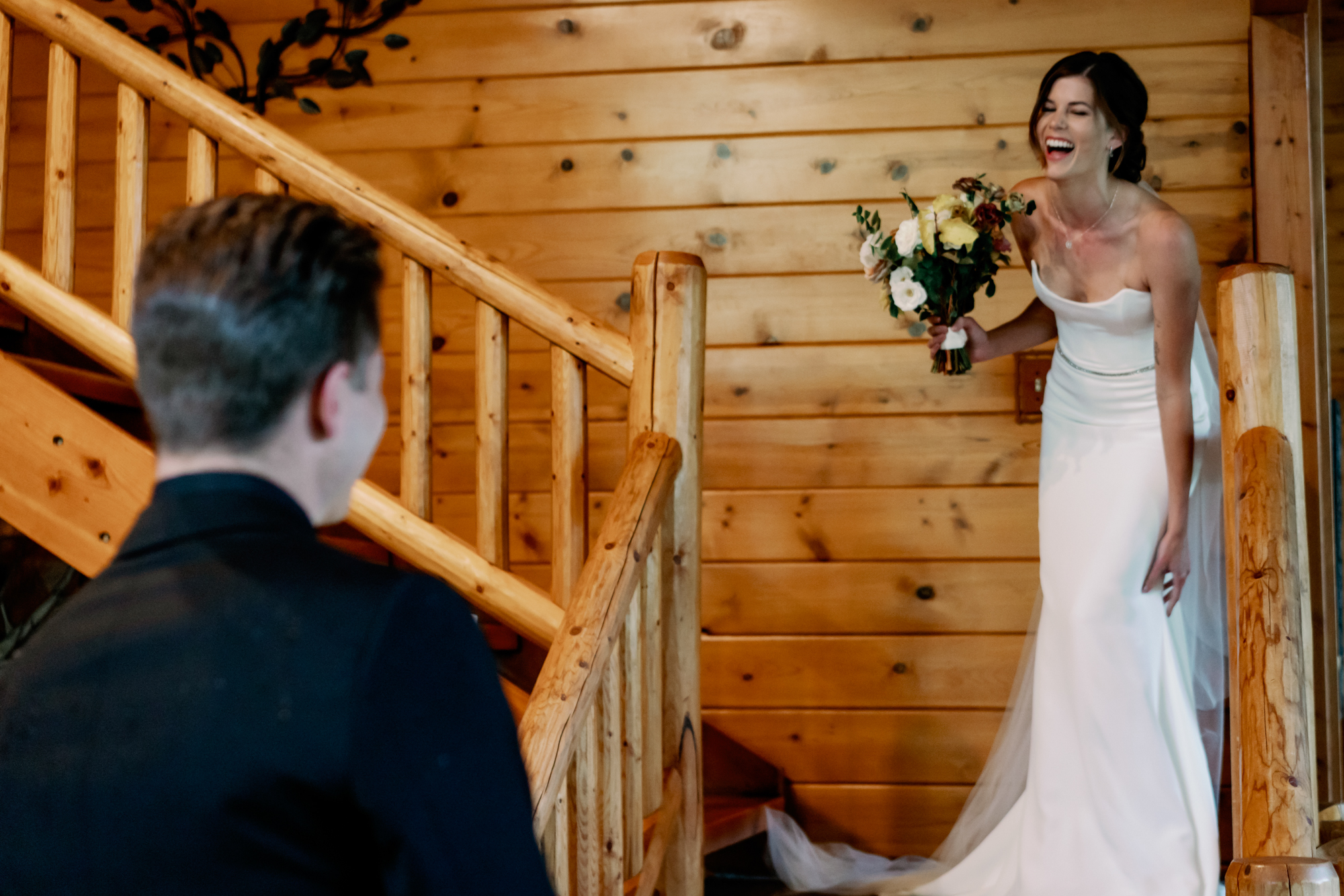 Mountain Springs Lodge weddings: Fletcher and Veronica's first look