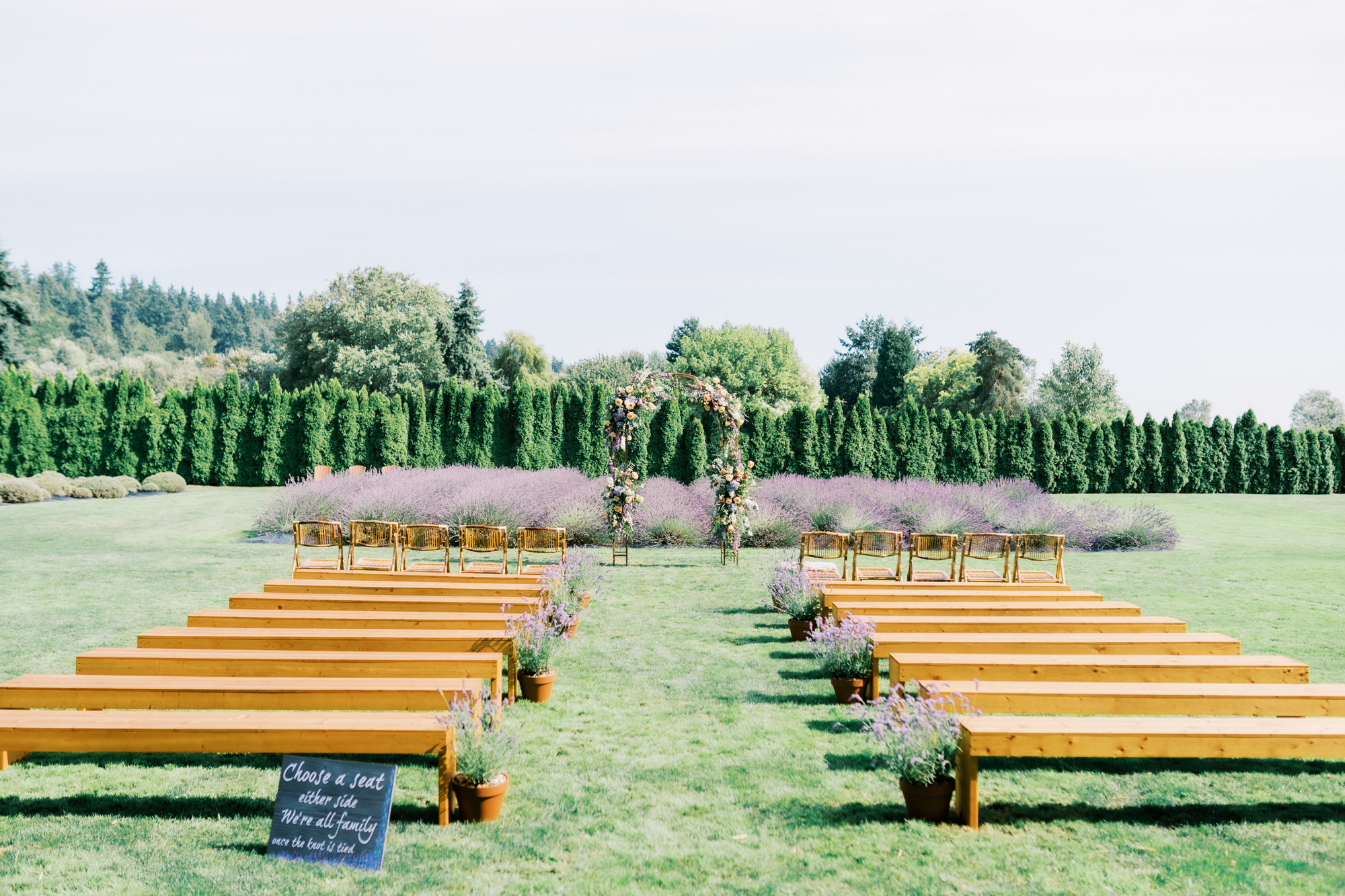 Woodinville Lavender Farm weddings: Lindsay and Andres wedding ceremony
