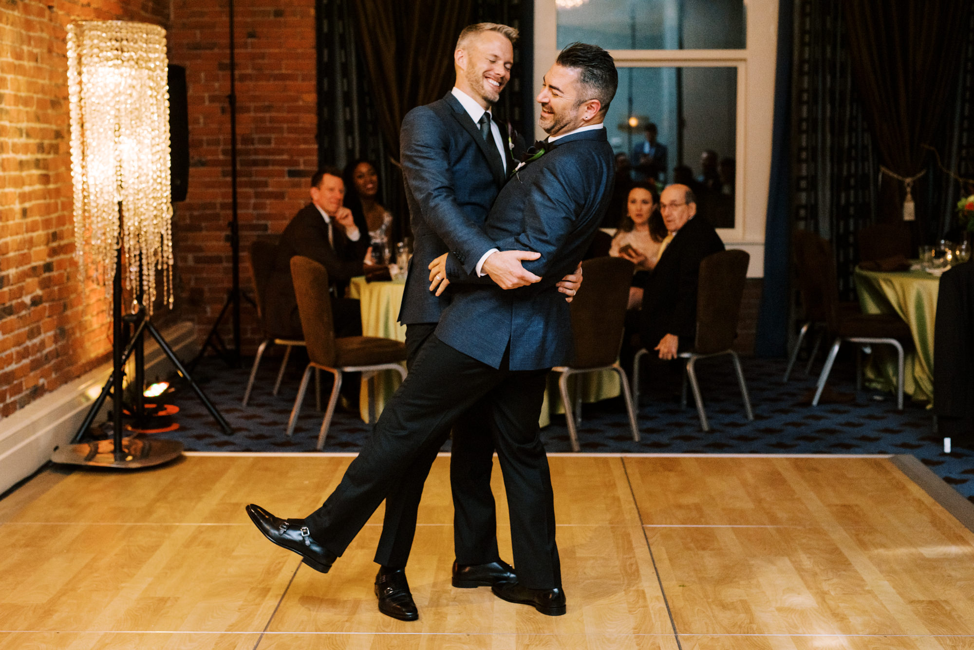 Alexis Royal Sonesta Hotel Hotel wedding: Michael and Justin post wedding reception toast moments