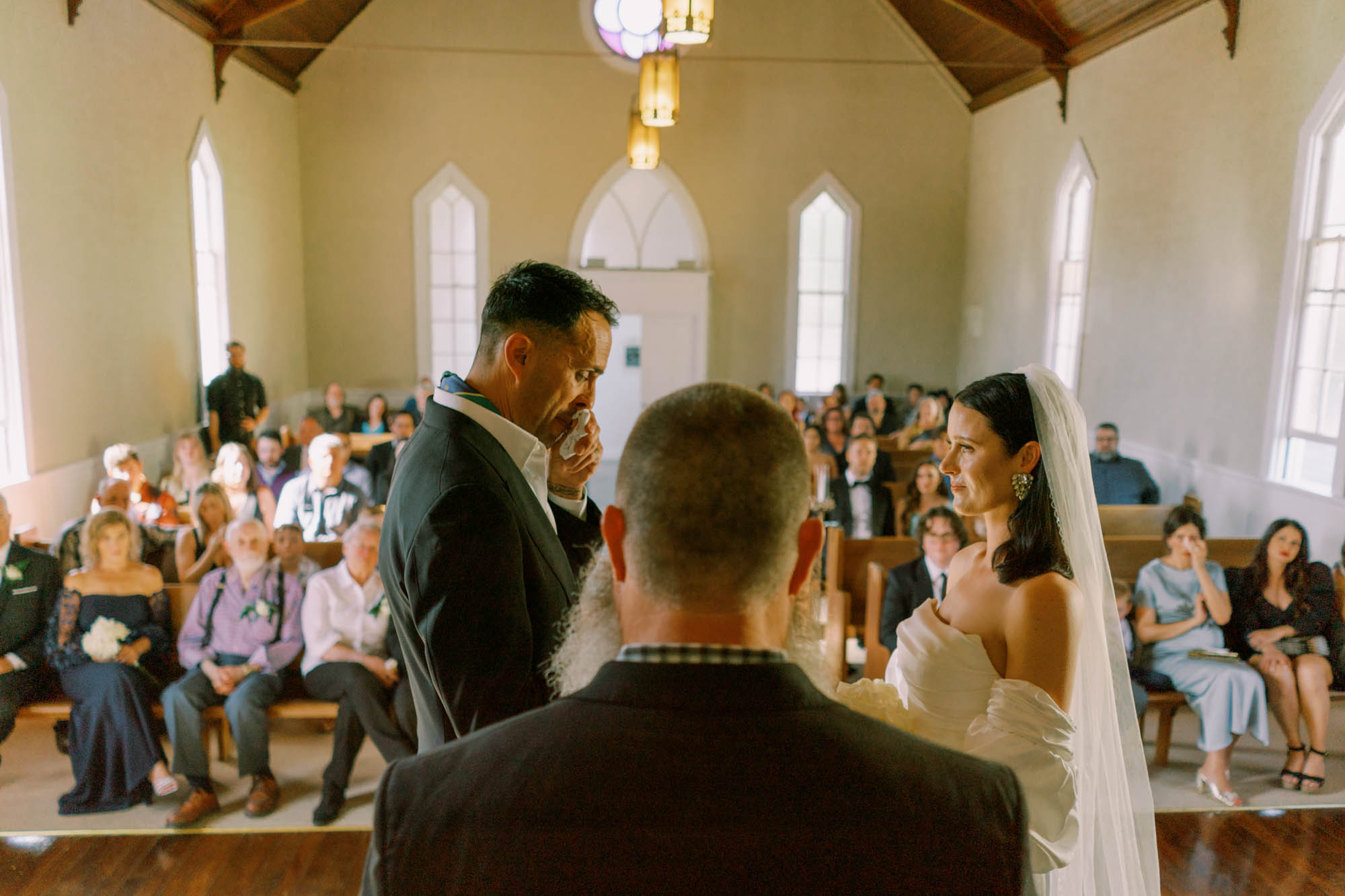 Alexa and Peter's wedding ceremony at Belle Chapel, Snohomish WA