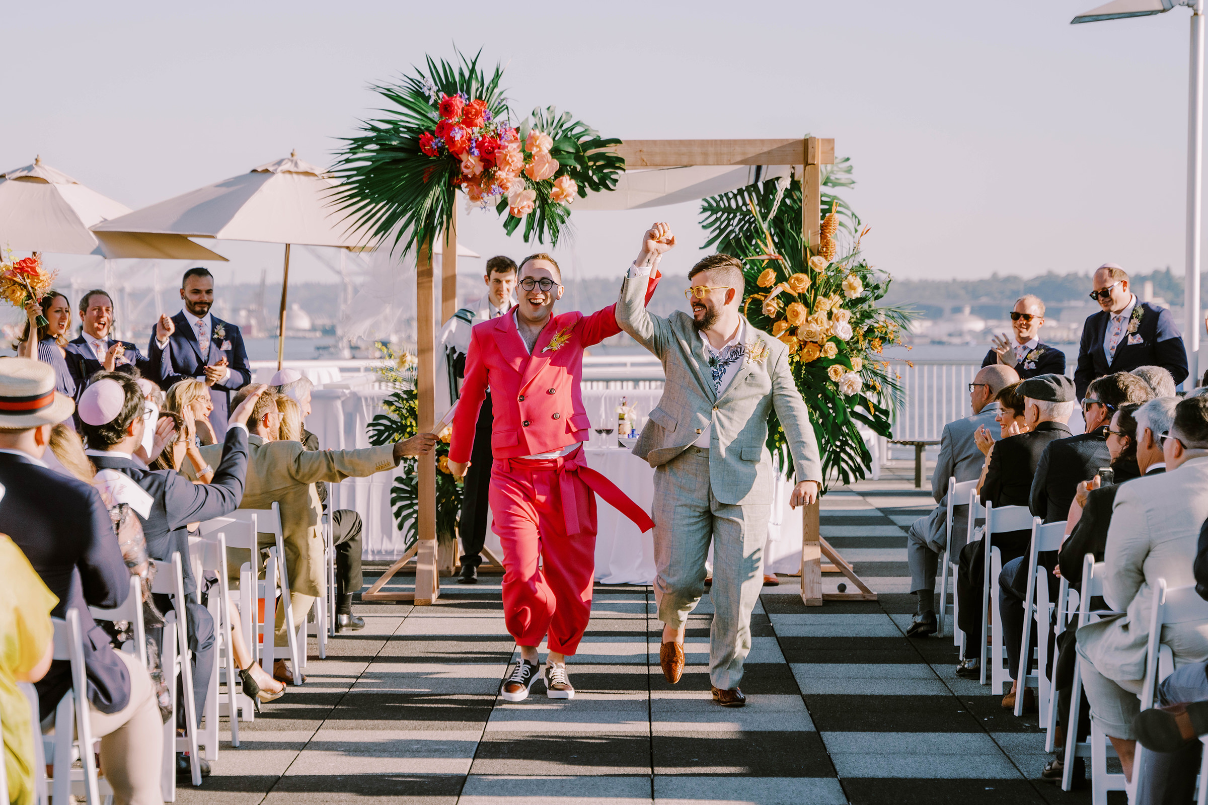 Dustin and Joey married at their Bell Harbor Conference Center rooftop wedding, summer 2022