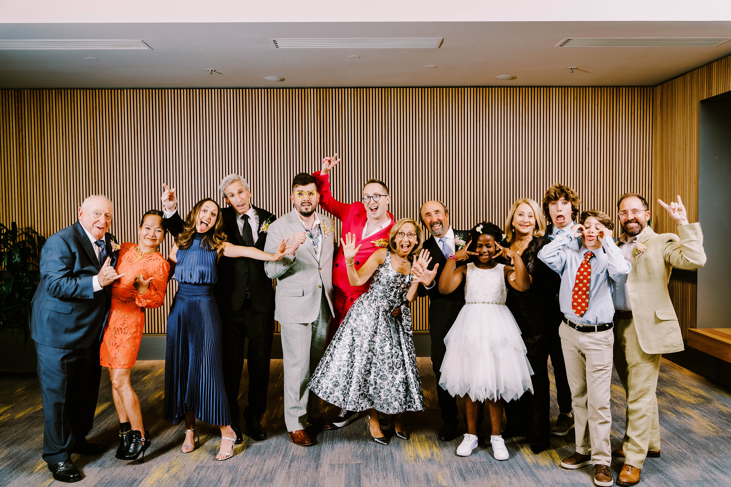 Joey and Dustin's wonderful families at their wedding at Bell Harbor Conference Center, Summer 2022