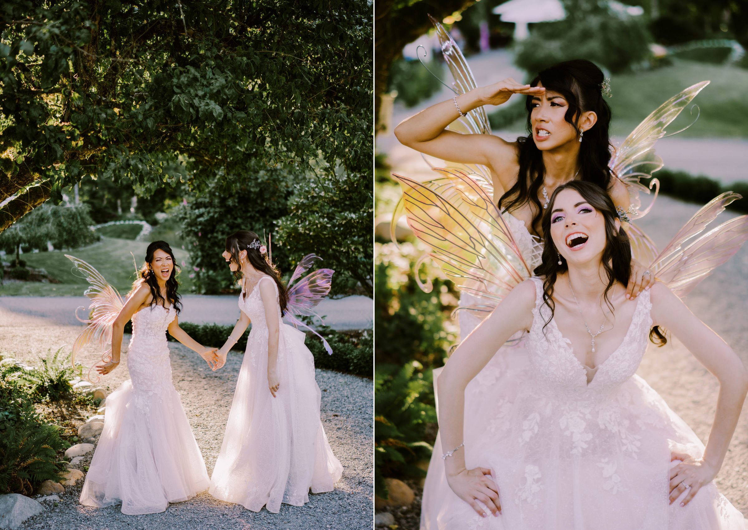 Megan and Erika's wedding photos at Graybridge Venue in Snohomish WA, summer 2022