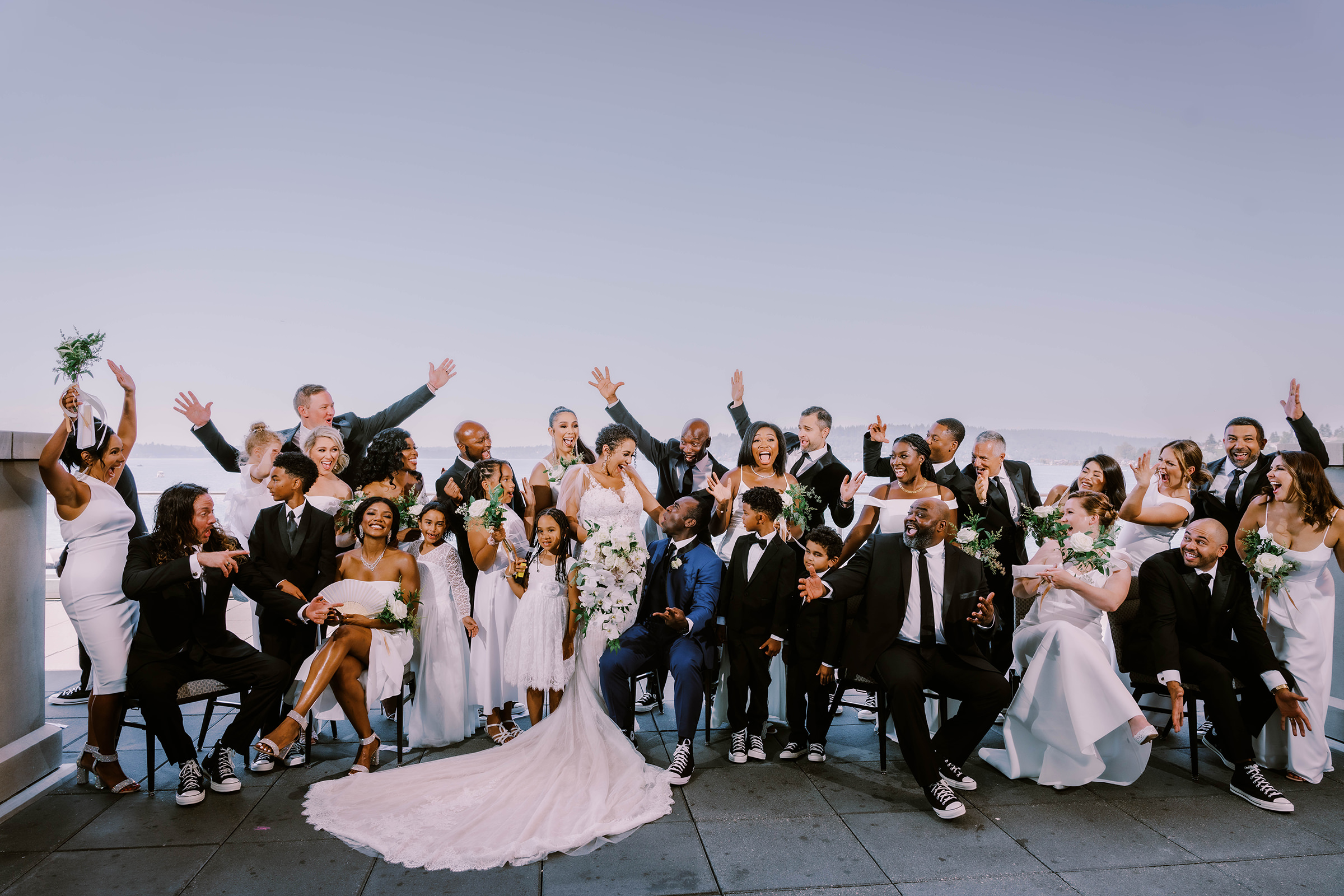 Kasi and Sada's wedding party, Hyatt Regency Lake Washington, Summer 2022